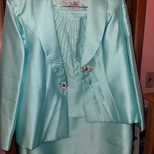 Mint green church suit
